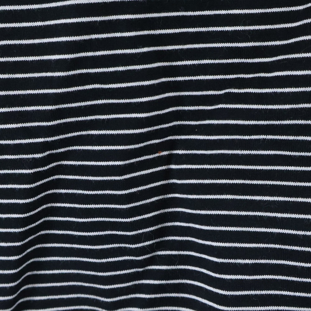 CLESSTE(クレスト) ストライプ柄 オーバーサイズ 長袖ポロシャツ ブラック CLE-TE-2404