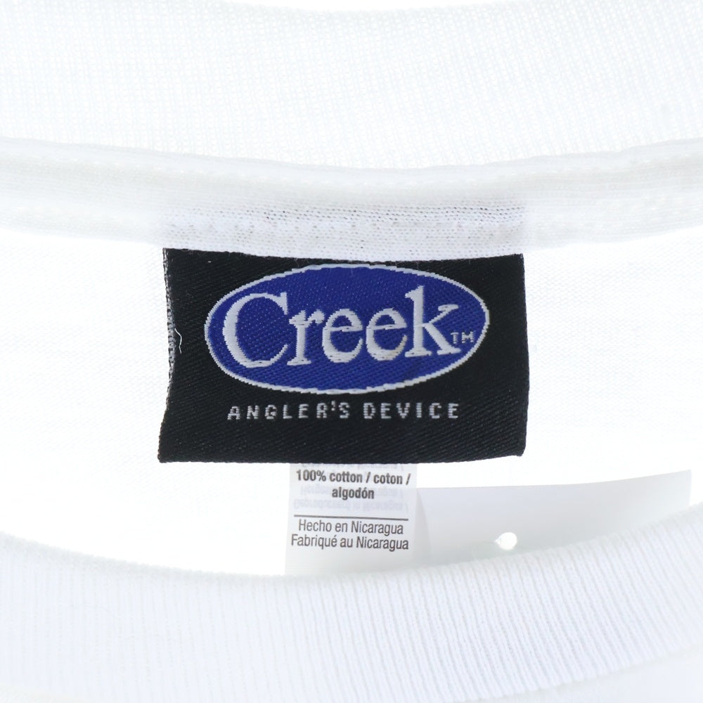 Creek Angler's Device(クリーク アングラーズ デバイス) グラフィックロゴ オーバーサイズ クルーネック 長袖Tシャツ カットソー ホワイト