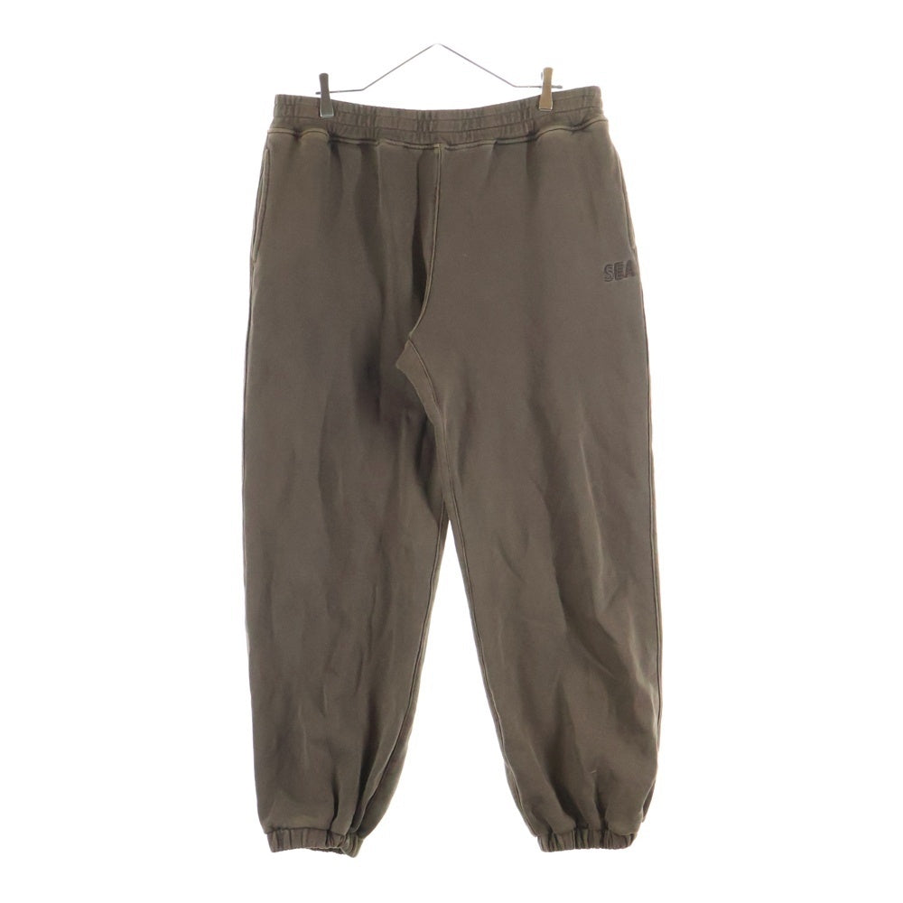 WIND AND SEA(ウィンダンシー) バックロゴ刺繍 ドローストリング ジョガースウェットパンツ ブラウン WDS-O-EPM-25-Q1-PT-01