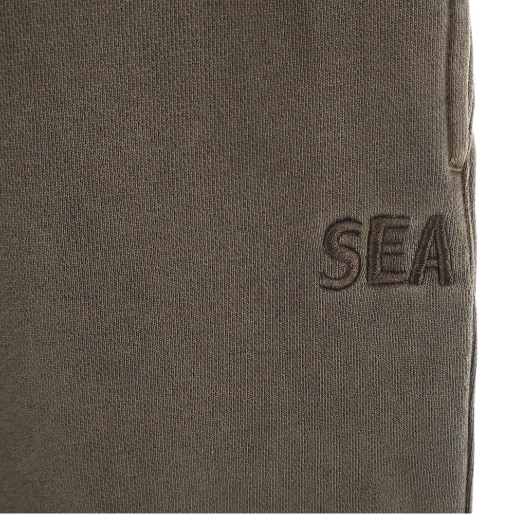 WIND AND SEA(ウィンダンシー) バックロゴ刺繍 ドローストリング ジョガースウェットパンツ ブラウン WDS-O-EPM-25-Q1-PT-01