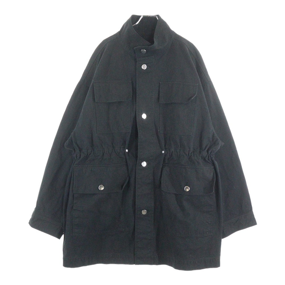 issuethings(イシューシングス) 22SS Type18 マルチポケット ミリタリーコットンロングジャケット ブラック
