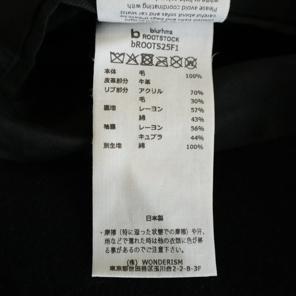 blurhms(ブラームス) Wool Melton Award Jacket ウールメルトンアワードジャケット ブラック bROOTS25F1