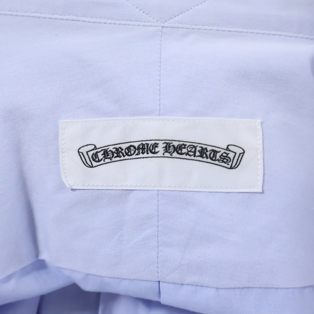 CHROME HEARTS(クロムハーツ) BS LEUR DRESS SHIRT BSフレアボタン オーバーサイズ コットン長袖シャツ ブルー
