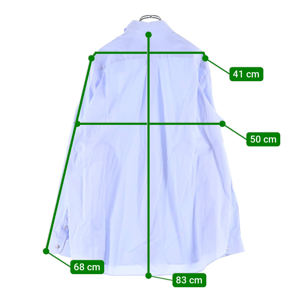 CHROME HEARTS(クロムハーツ) BS LEUR DRESS SHIRT BSフレアボタン オーバーサイズ コットン長袖シャツ ブルー