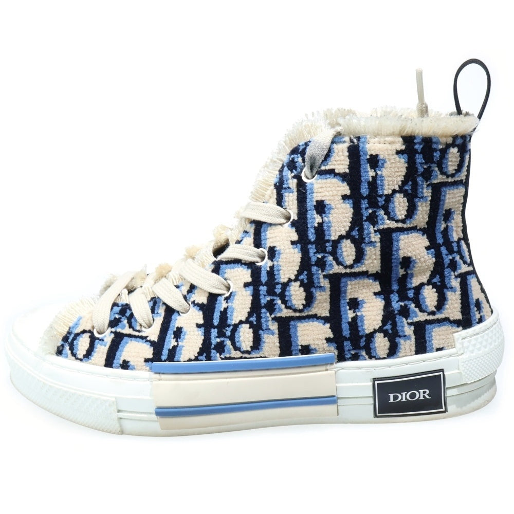 DIOR(ディオール) B23 ハイトップ タペストリー オブリーク総柄ハイカットスニーカー ベージュ/ネイビー