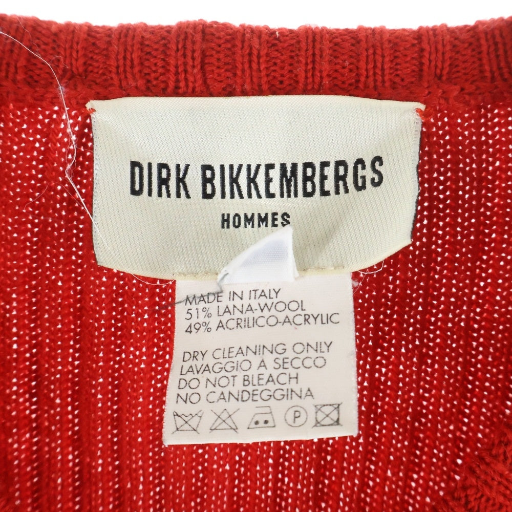 DIRK BIKKEMBERGS(ダークビッケンバーグ) テープデザイン ウール混 カーディガン レディース レッド