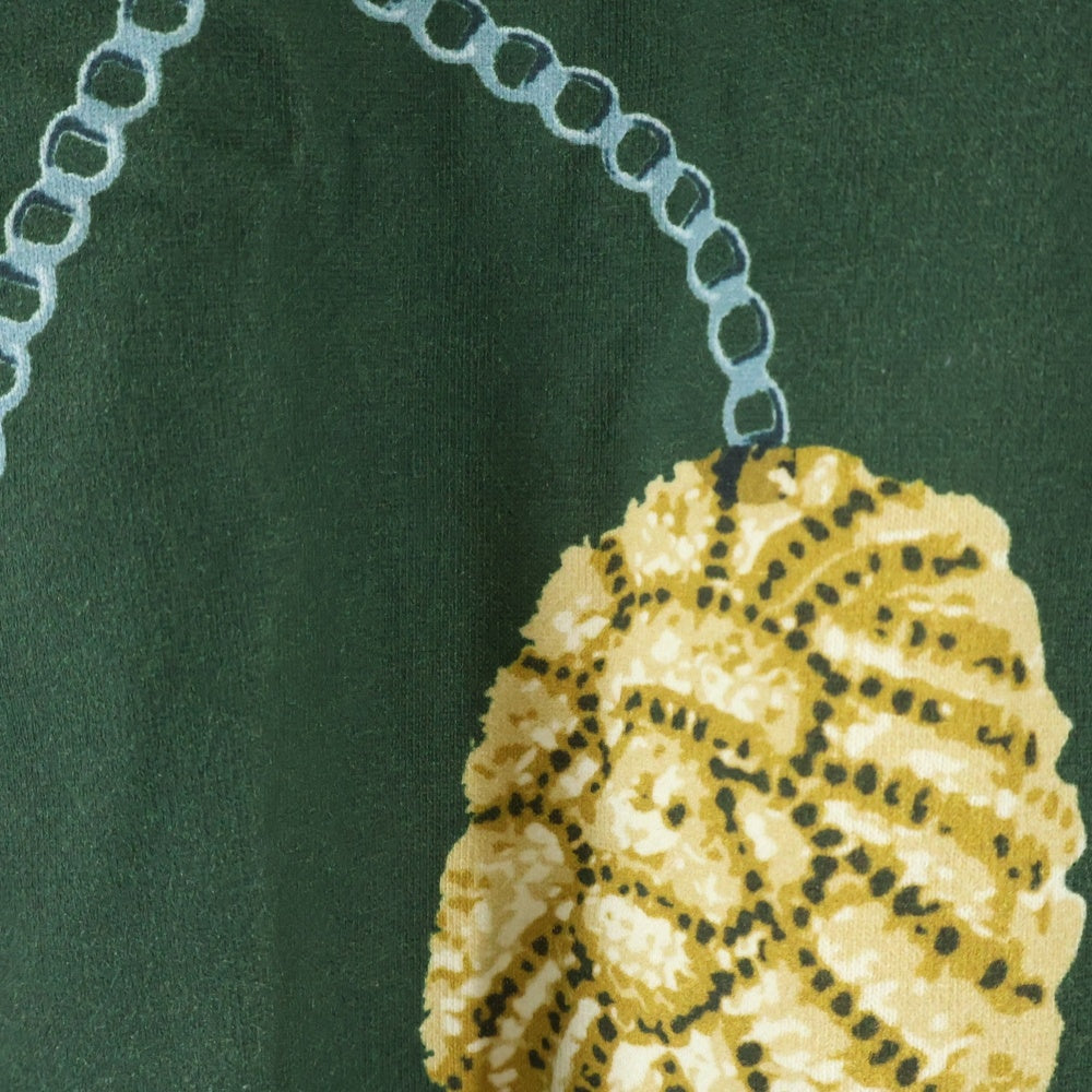 A BATHING APE(アベイシングエイプ) BAPE JEWELS CREWNECK ロゴ刺繍 ベイプ ジュエルズ 総柄プリント クルーネック長袖スウェットトレーナー グリーン 001SWJ801003M