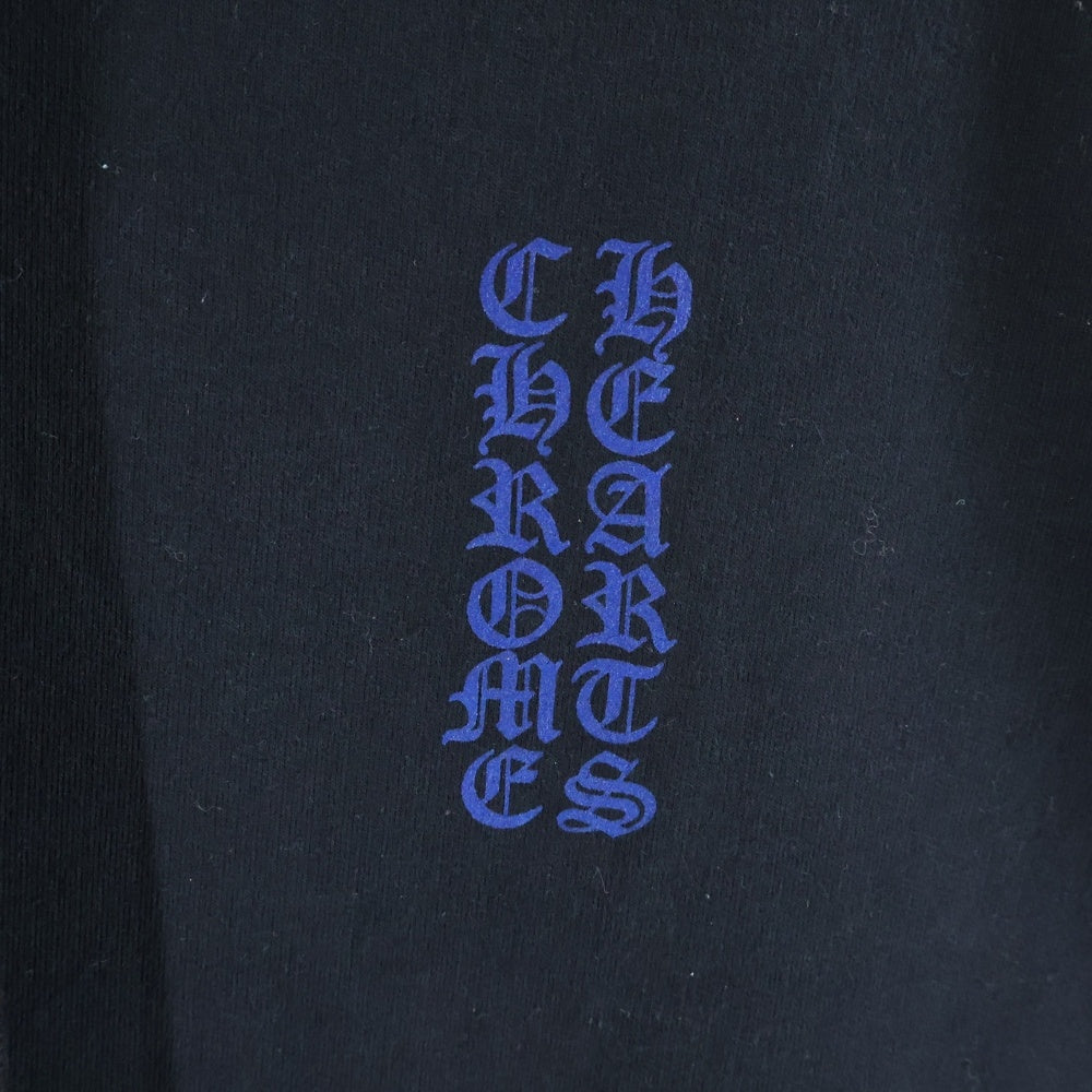 CHROME HEARTS(クロムハーツ) SWTSHRT PLVR アームロゴプリント スウェットプルオーバーパーカー ブラック/ブルー