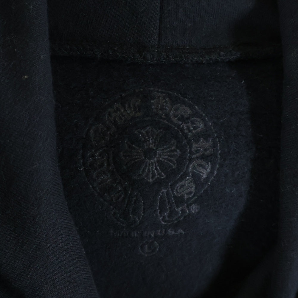 CHROME HEARTS(クロムハーツ) SWTSHRT PLVR アームロゴプリント スウェットプルオーバーパーカー ブラック/ブルー