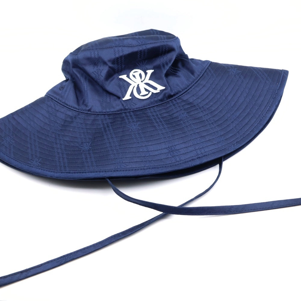 KITH(キス) NYCロゴ刺繍 シルク混バケットハット ネイビー KHW050234