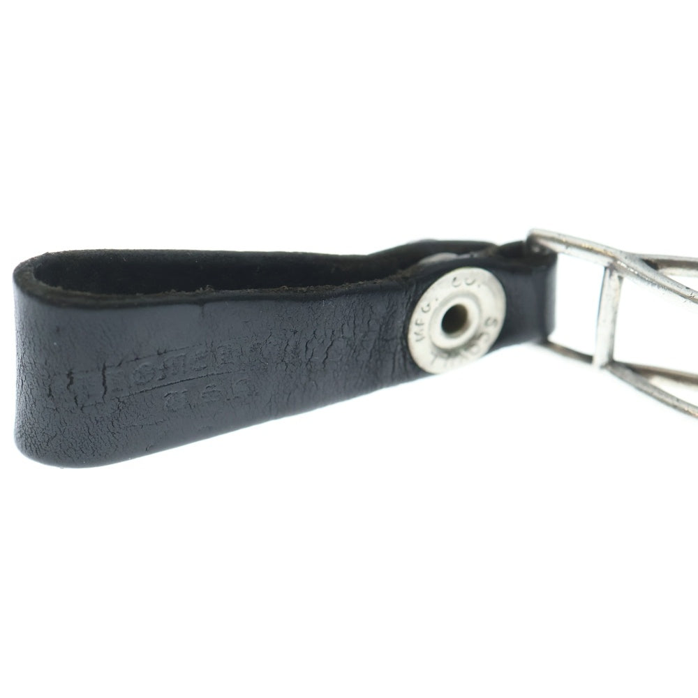 CHROME HEARTS(クロムハーツ) BELT LOOP クロスボールボタンレザーベルトループ シルバー/ブラック BCA397