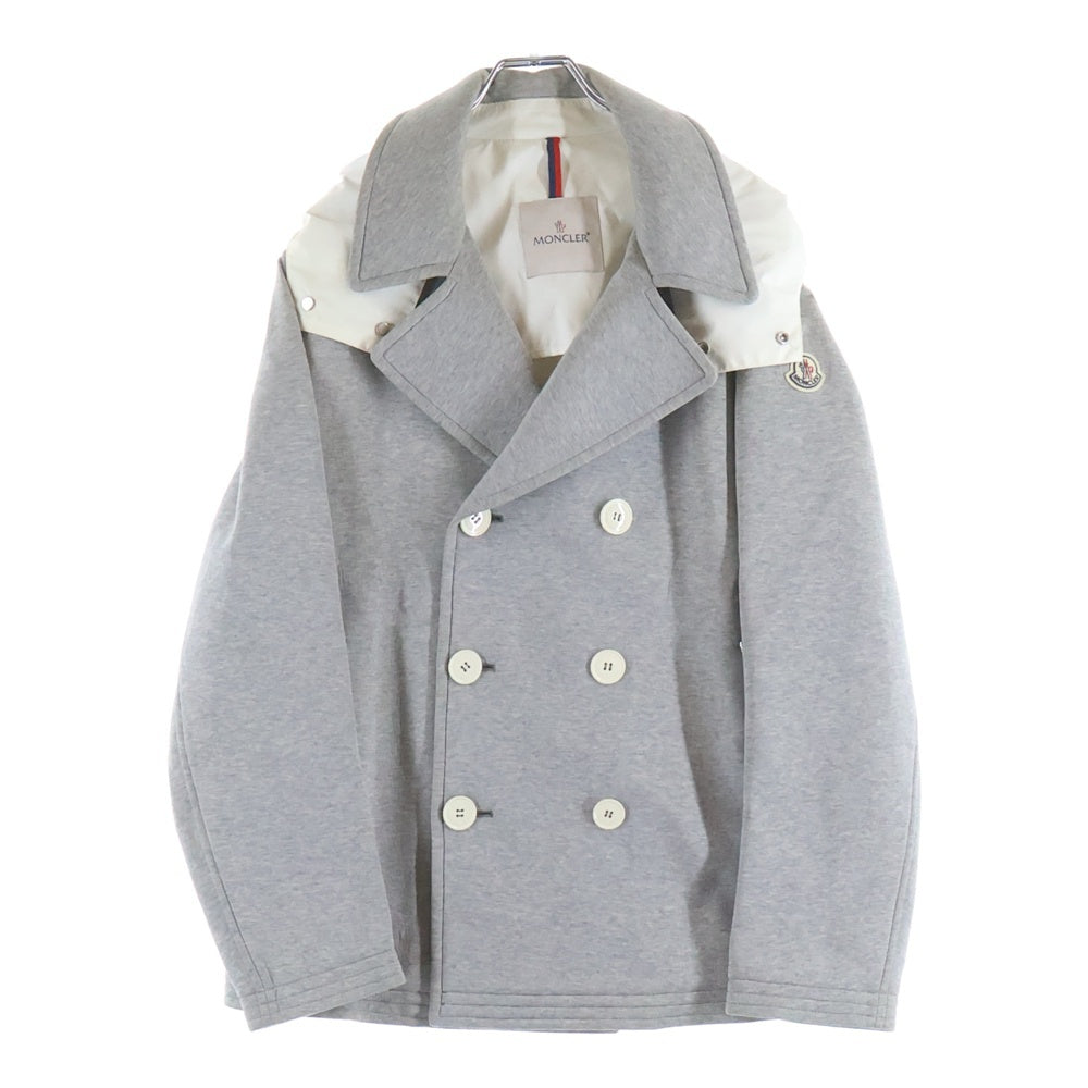 MONCLER(モンクレール) EMILIEN B スウェット地 ダブルブレスト フーディー Pコート グレー B10914106985