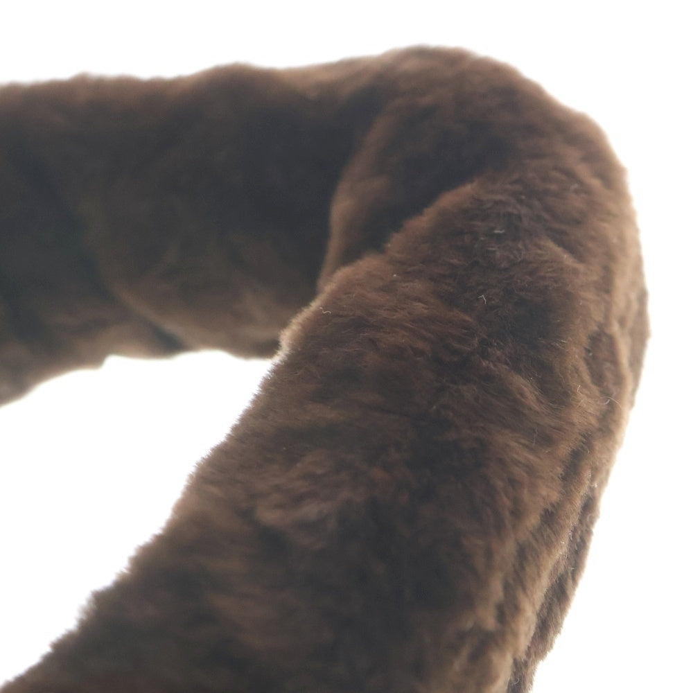 CHROME HEARTS(クロムハーツ) クロスボールチェーン CHプラスクロス リアルファー ネックウォーマー マフラー ブラウン