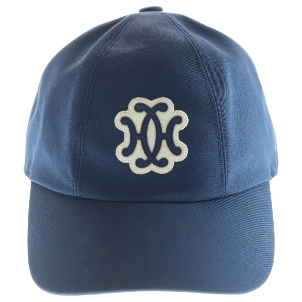 HERMES(エルメス) セレナ リフト レザーパッチロゴ キャスケットキャップ ネイビー