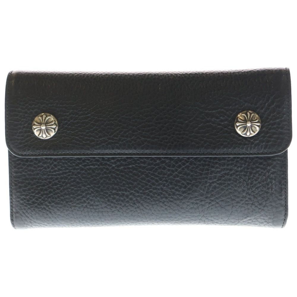 CHROME HEARTS(クロムハーツ) WAVE ウェーブ レザーウォレット 財布 ブラックBCA375