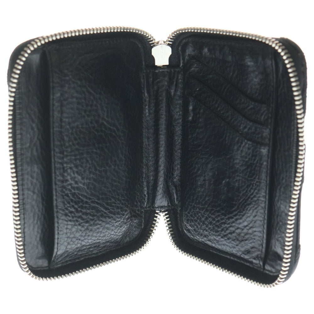 CHROME HEARTS(クロムハーツ) BBY BANK ROBBER バンクローバー セメタリークロスパッチラウンドジップ コンパクトレザーウォレット 財布 ブラック