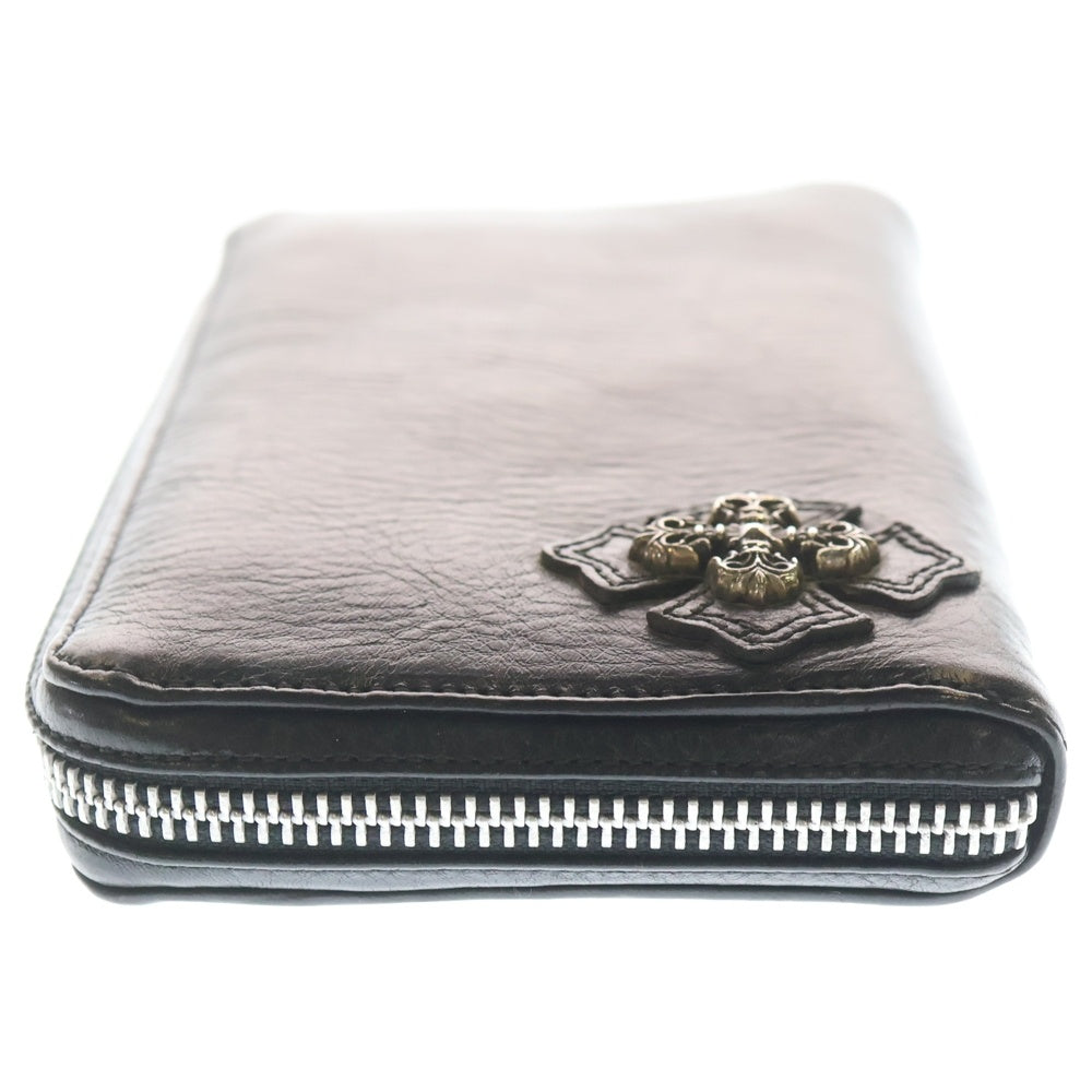 CHROME HEARTS(クロムハーツ) RC F ZP2 フィリグリープラス装飾 ラウンドジップレザーロングウォレット 財布 ブラック