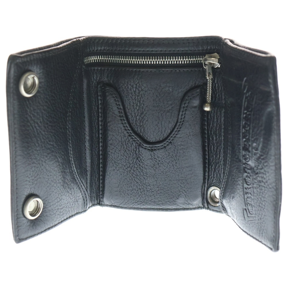 CHROME HEARTS(クロムハーツ) 3FOLD 3フォールド BSフレアボタン レザーウォレット 財布 ブラック BCA364
