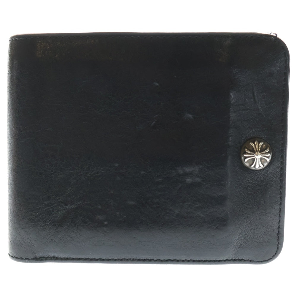 CHROME HEARTS(クロムハーツ) 1SNAP 1スナップ クロス ボールボタン レザーウォレット 財布 ブラック BCA361