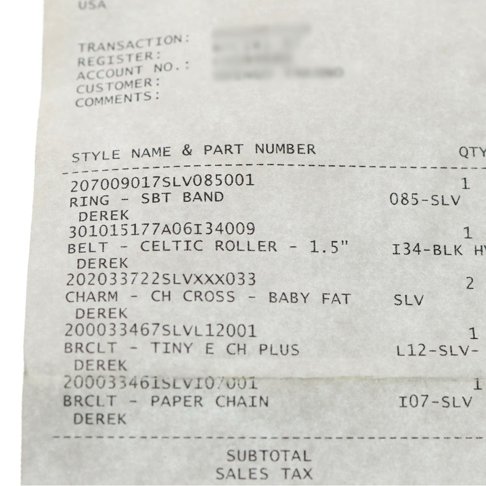 CHROME HEARTS(クロムハーツ) BLT CLT ROLLER 3PC 3PCケルティックローラー レザーベルト ブラック