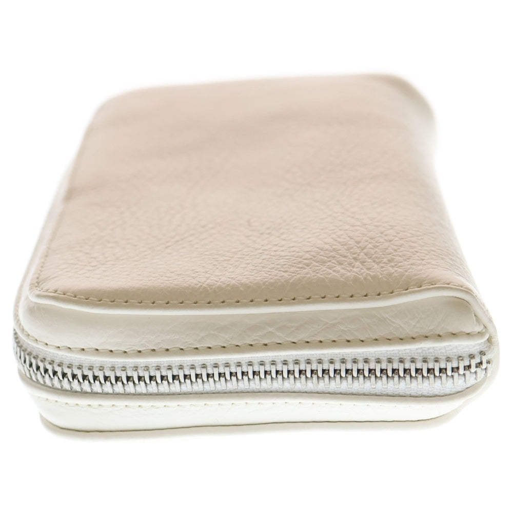 CHROME HEARTS(クロムハーツ) REC F MINI ミニラウンドジップレザーコンパクトウォレット 財布 ホワイト
