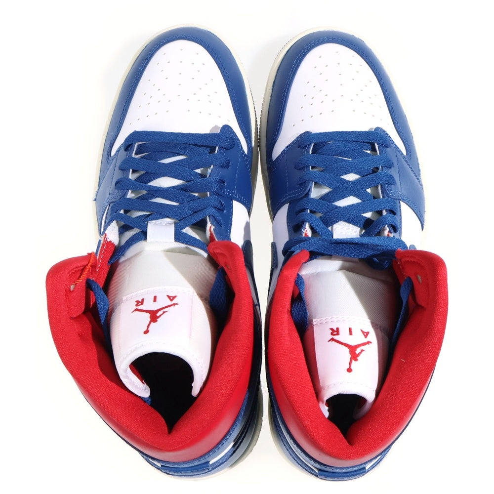 NIKE(ナイキ) WMNS Air Jordan 1 Mid French Blue ウィメンズ エアジョーダン1 フレンチブルー ミッドカットスニーカー US10/27cm BQ6472-146 レディース