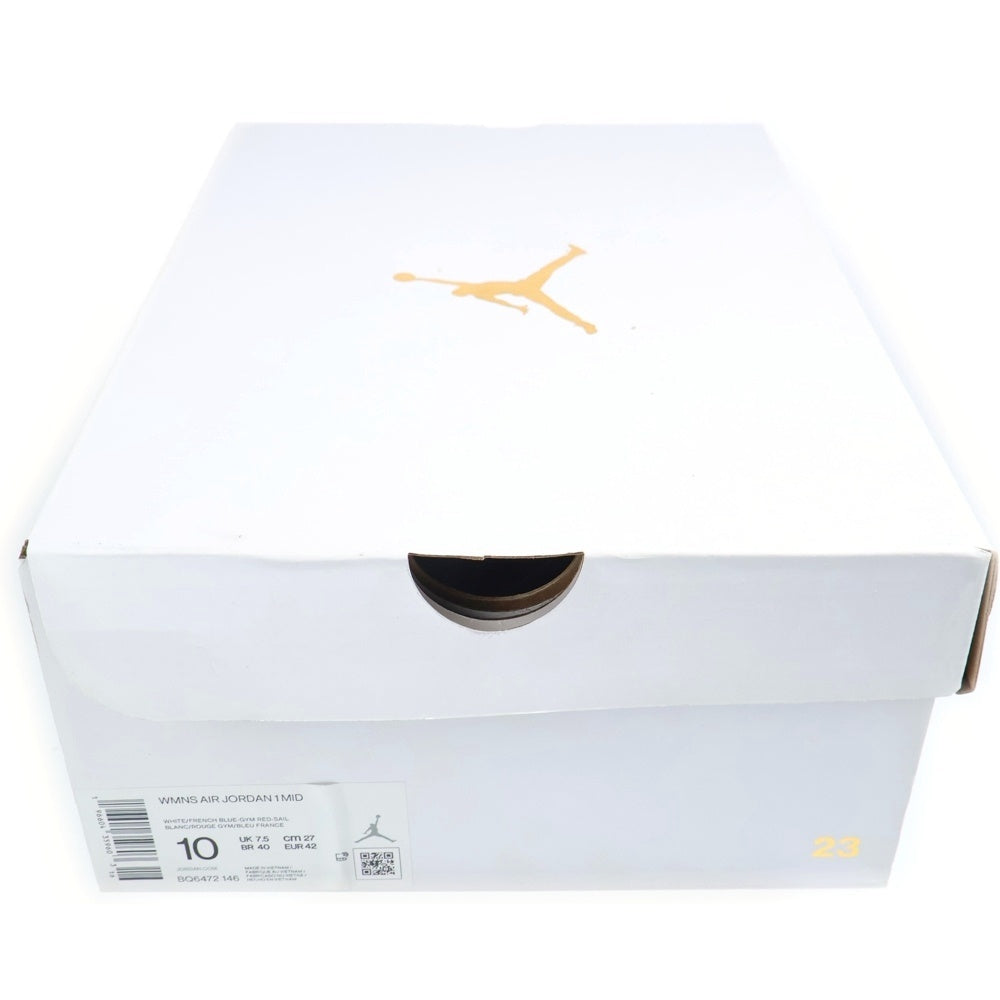 NIKE(ナイキ) WMNS Air Jordan 1 Mid French Blue ウィメンズ エアジョーダン1 フレンチブルー ミッドカットスニーカー US10/27cm BQ6472-146 レディース