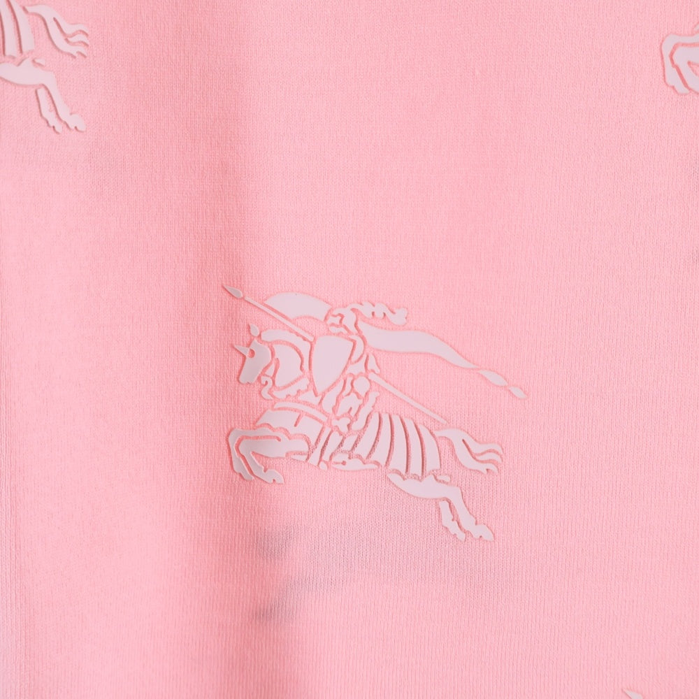 BURBERRY(バーバリー) ブランドロゴ 総柄 クルーネック半袖Tシャツカットソー ピンク レディース 8071634