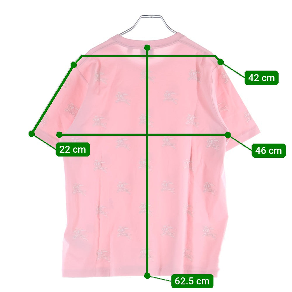 BURBERRY(バーバリー) ブランドロゴ 総柄 クルーネック半袖Tシャツカットソー ピンク レディース 8071634