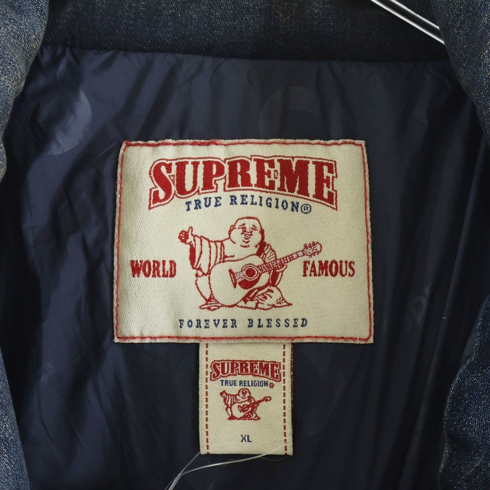 SUPREME(シュプリーム) 25AW xTrue Religion Puffer Jacket Indigo xトゥルーレリジョン ファー付きジップアップフーデッドダウンジャケット インディゴ