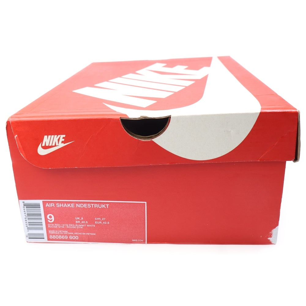 NIKE(ナイキ) AirShake Ndestrukt Red Leather エアシェイク インデストラクト レザー ハイカットスニーカー レッド US9/27cm 880869-600