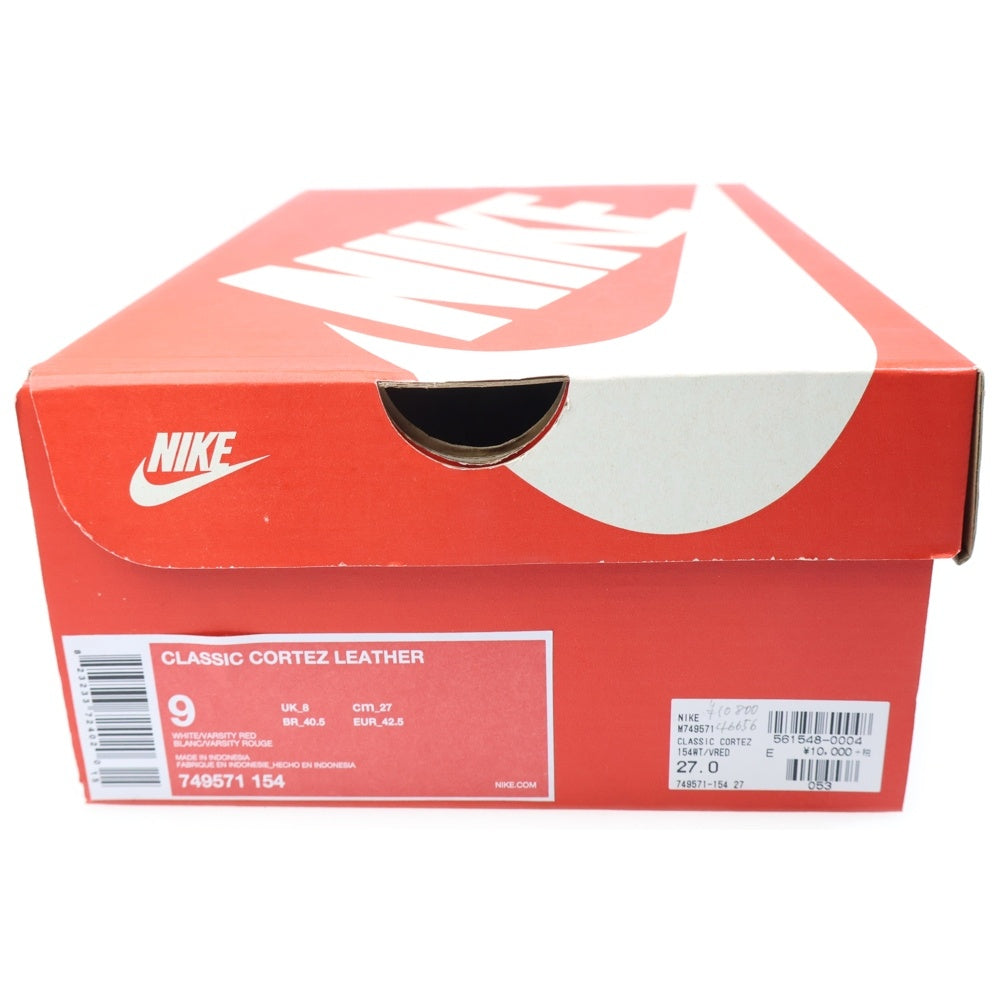 NIKE(ナイキ) Classic Cortez Leather クラシック コルテッツ レザー ローカットスニーカー ホワイト/レッド US9/27cm 749571-154