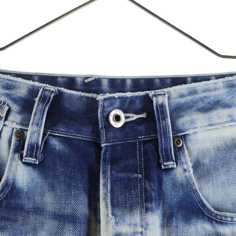 G-STAR RAW(ジースターロウ) ダメージ加工 クロップド デニムパンツ ジーンズ ライトブルー