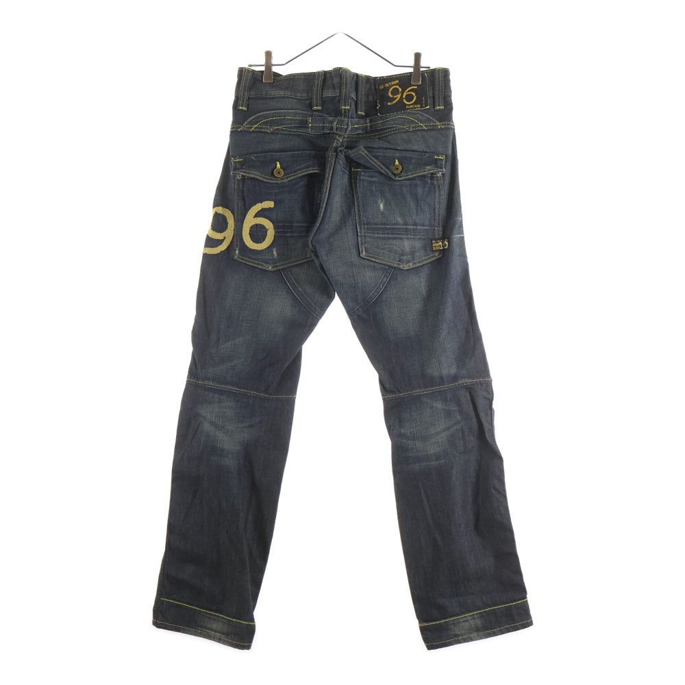 G-STAR RAW(ジースターロウ) 刺繍ロゴ ストレート デニムパンツ ジーンズ インディゴ 5868 396 170