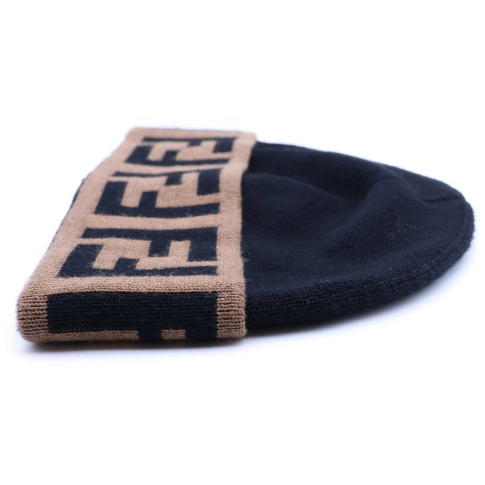 FENDI(フェンディ) FFロゴ ウールニットキャップ ブラック/ブラウン FXQ955 AMR5 F0ZC4