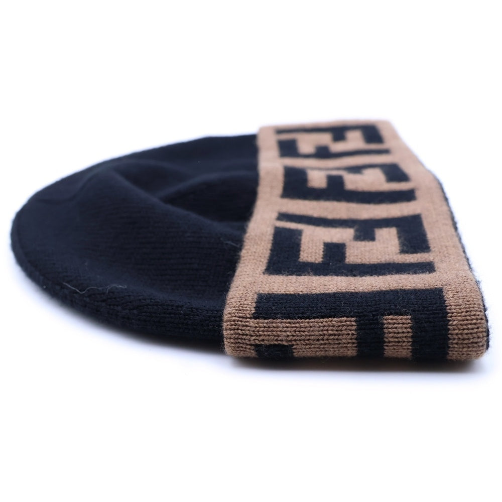 FENDI(フェンディ) FFロゴ ウールニットキャップ ブラック/ブラウン FXQ955 AMR5 F0ZC4