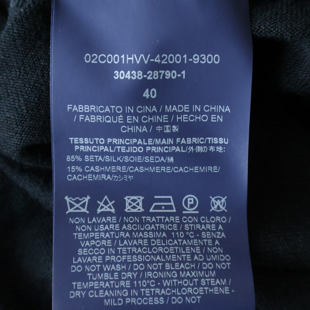 HERNO(ヘルノ) カシミヤ混 ノーカラー長袖ニット レディース ブラック 02C001HVV-42001-9300