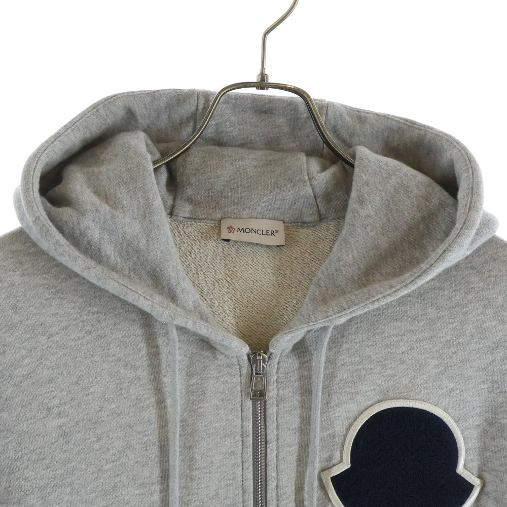 MONCLER(モンクレール) 18AW パイル地 ロゴ ジップアップ パーカー グレー E10918425300