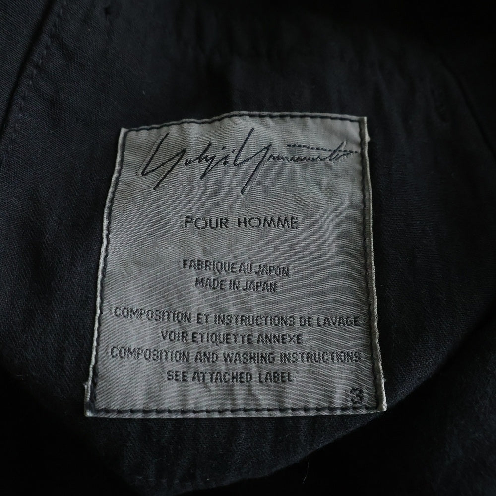Yohji Yamamoto POUR HOMME(ヨウジヤマモト プールオム) 16SS コットン 燕尾デザイン 2Bテーラードジャケット ブラック H0-J77-057