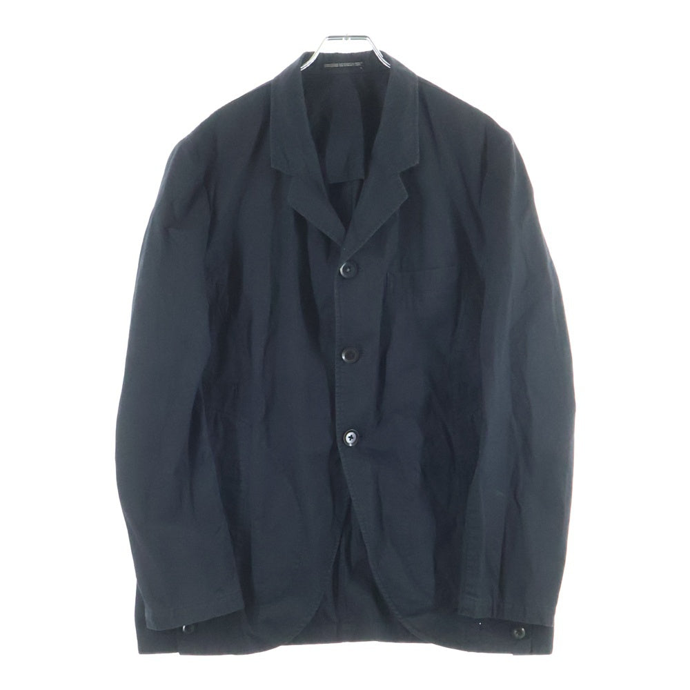 Yohji Yamamoto POUR HOMME(ヨウジヤマモト プールオム) 07SS サイドボタンデザイン コットン 3B テーラードジャケット ブラック HT-J68-047