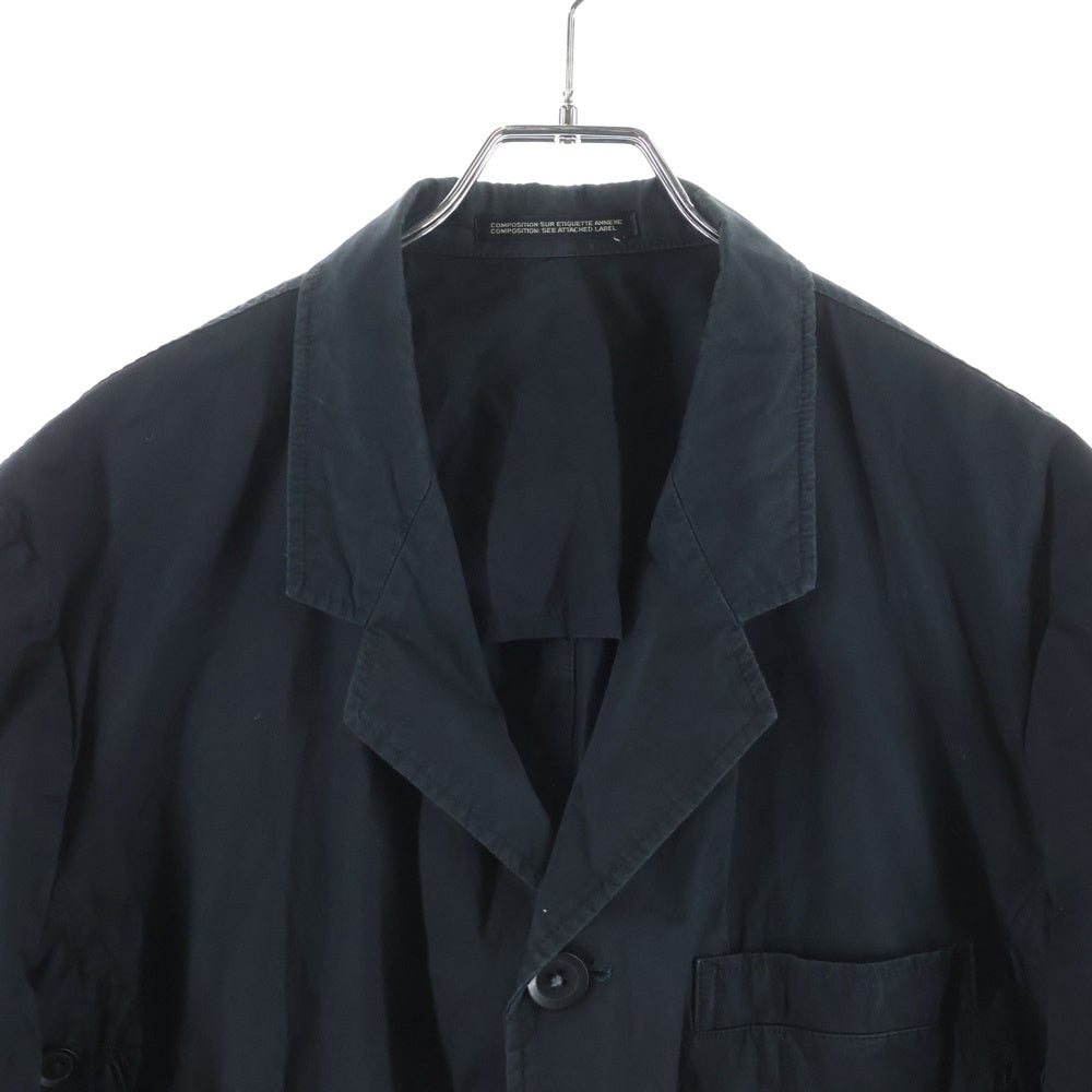 Yohji Yamamoto POUR HOMME(ヨウジヤマモト プールオム) 07SS サイドボタンデザイン コットン 3B テーラードジャケット ブラック HT-J68-047