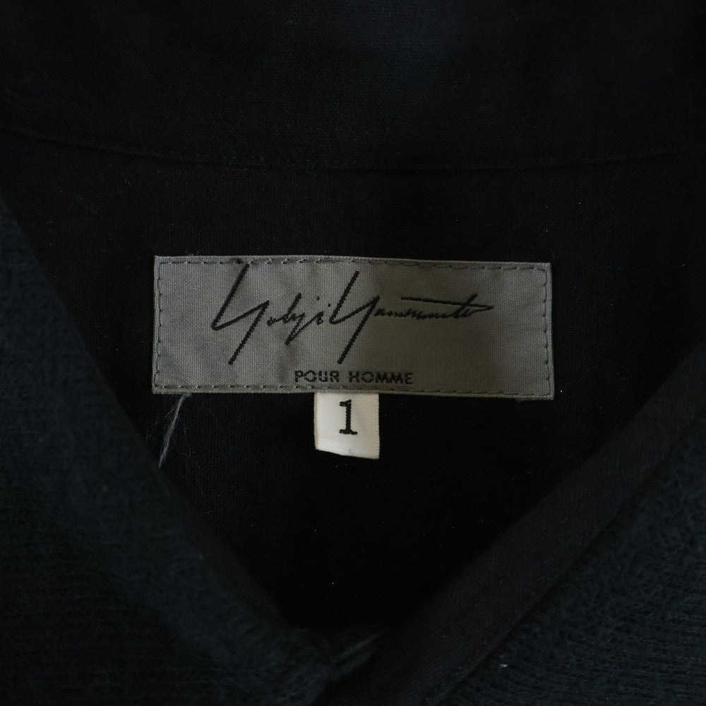 Yohji Yamamoto POUR HOMME(ヨウジヤマモト プールオム) 11SS コットンジャージーロング長袖シャツ ブラック H0-B31-980