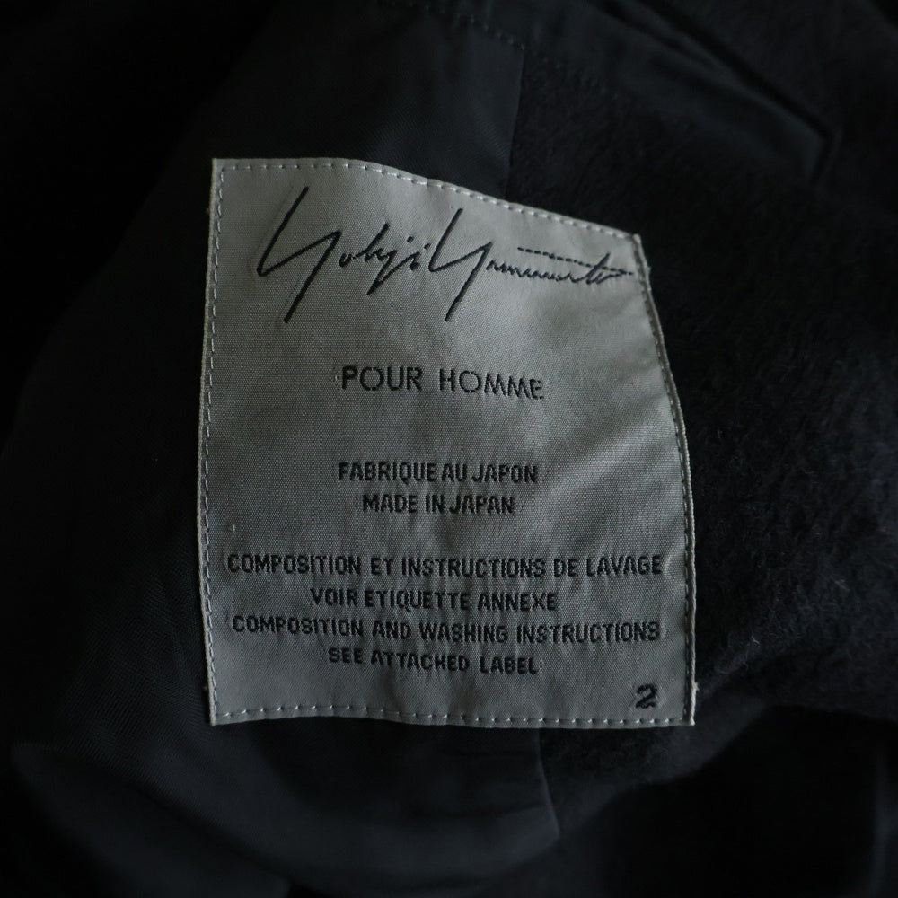 Yohji Yamamoto POUR HOMME(ヨウジヤマモト プールオム) ジップデザイン 3B ウールテーラードジャケット ブラック HF-J24-137