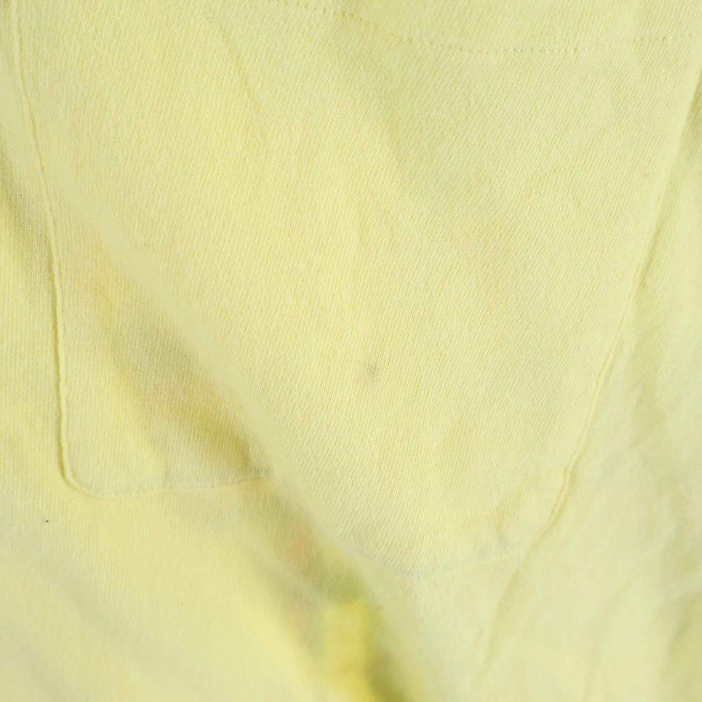 COMME des GARCONS HOMME(コムデギャルソンオム) 02SS 田中オム 転写 異素材切替 オープンカラー半袖シャツ イエロー HF-B012