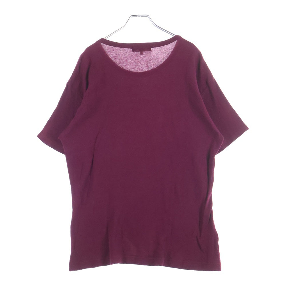Yohji Yamamoto POUR HOMME(ヨウジヤマモト プールオム) レーヨン混 クルーネック半袖Tシャツカットソー バーガンディ HJ-T04-260