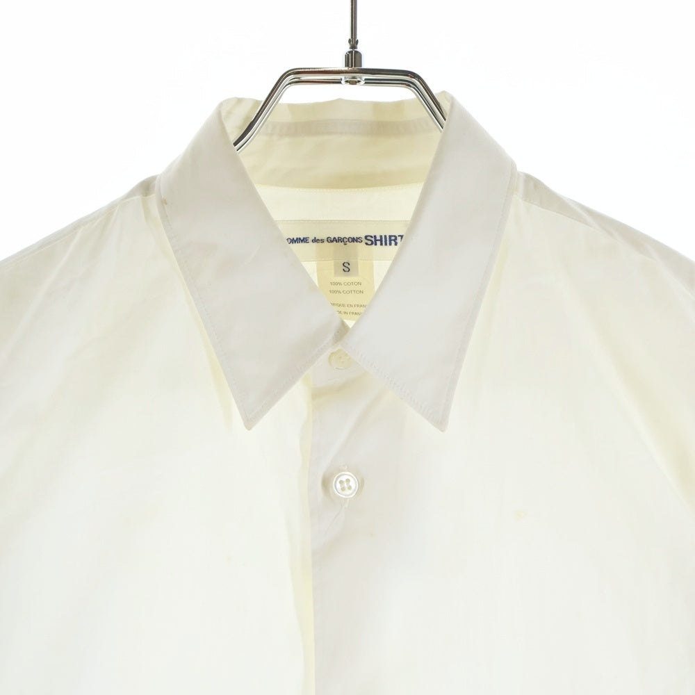 COMME des GARCONS SHIRT(コムデギャルソンシャツ) 袖切り替えデザイン コットン 長袖シャツ フランス製 ホワイト W15035