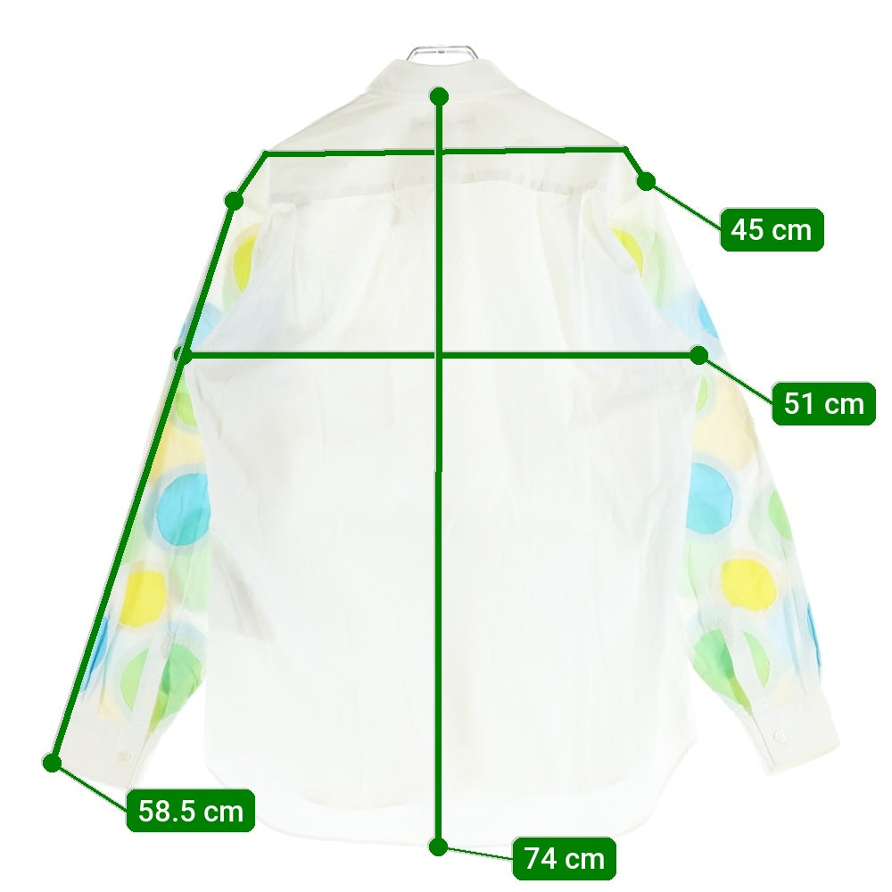 COMME des GARCONS SHIRT(コムデギャルソンシャツ) 袖切り替えデザイン コットン 長袖シャツ フランス製 ホワイト W15035