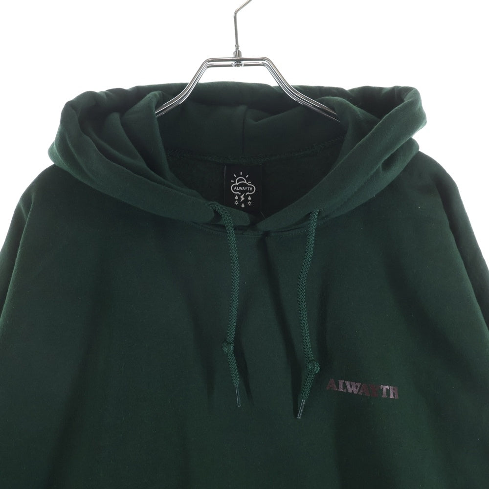 ALWAYTH(オルウェイス) バックプリント プルオーバー パーカー グリーン