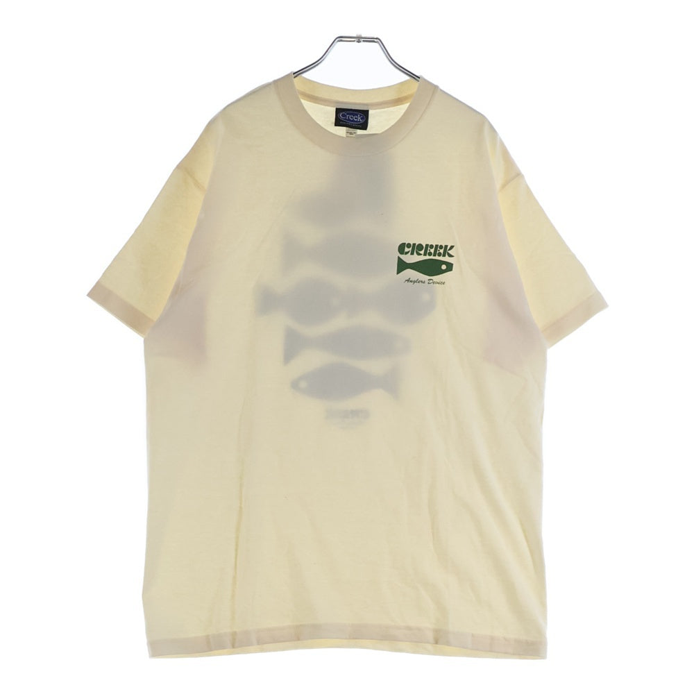 Creek Angler's Device(クリーク アングラーズ デバイス) フロント ロゴ クルーネック 半袖Tシャツ カットソー ベージュ