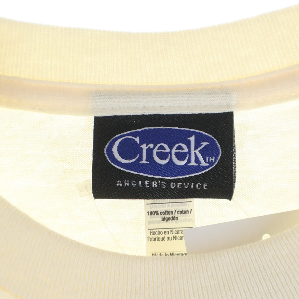 Creek Angler's Device(クリーク アングラーズ デバイス) フロント ロゴ クルーネック 半袖Tシャツ カットソー ベージュ